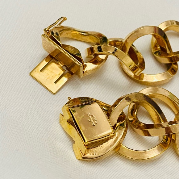 Authentic Vintage Christian Dior 1968 Germany Gold Tone Link Bracelet Signed - Picture 5 of 10